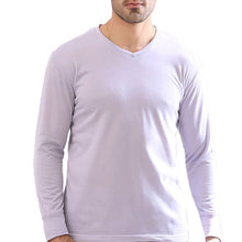 Load image into Gallery viewer, 2018 Slim Fit Thermal Underwear Men Tops Tee Men&#39;s V-neck Plus Velvet Basic Bottom Soft Warm Long Sleeve T-shirt Black White