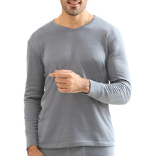 Load image into Gallery viewer, 2018 Slim Fit Thermal Underwear Men Tops Tee Men&#39;s V-neck Plus Velvet Basic Bottom Soft Warm Long Sleeve T-shirt Black White