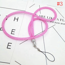 Load image into Gallery viewer, 1Pcs Crystal Lanyard Necklace ID Badge Mobile Cell Phone Keychain Glitter Cord Strap