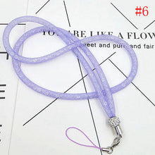 Load image into Gallery viewer, 1Pcs Crystal Lanyard Necklace ID Badge Mobile Cell Phone Keychain Glitter Cord Strap
