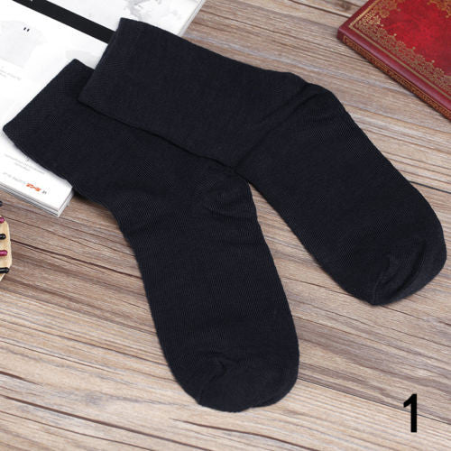 Ventilation Mens Cotton Short Bamboo Fiber Solid Socks  Middle Stockings