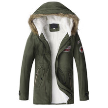 Load image into Gallery viewer, 2018 Warm Winter Mens Jacket Coat Velvet Hooded Fleece Fashion Tactical Coats Parkas Jackets Outwear Clothes 4XL Man Clothing