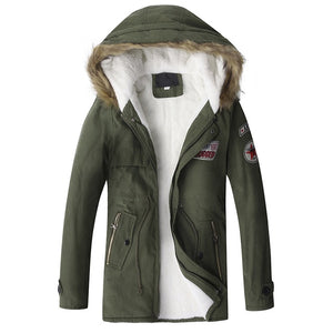 2018 Warm Winter Mens Jacket Coat Velvet Hooded Fleece Fashion Tactical Coats Parkas Jackets Outwear Clothes 4XL Man Clothing
