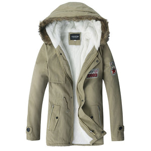 2018 Warm Winter Mens Jacket Coat Velvet Hooded Fleece Fashion Tactical Coats Parkas Jackets Outwear Clothes 4XL Man Clothing