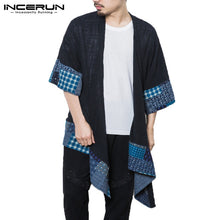 Load image into Gallery viewer, Streetwear Hiphop 5XL Men Casual Cardigan Coats Floral Three Quarter Open Stitch Jackets Trench Cloak Outwear Mens Clothes Male