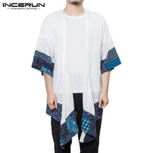 Load image into Gallery viewer, Streetwear Hiphop 5XL Men Casual Cardigan Coats Floral Three Quarter Open Stitch Jackets Trench Cloak Outwear Mens Clothes Male
